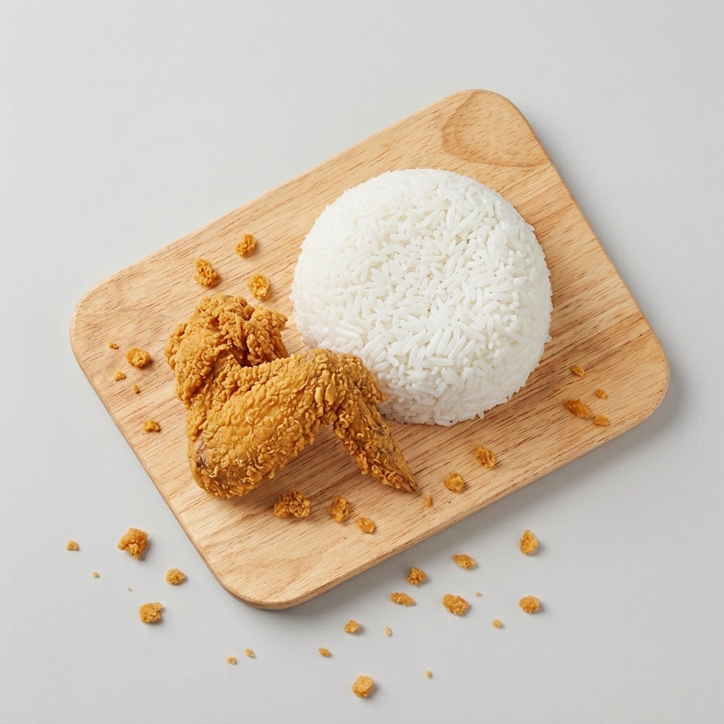 Paket Ngekrez Small – Nasi + Ayam Goreng Krispi (Paha Bawah / Sayap)