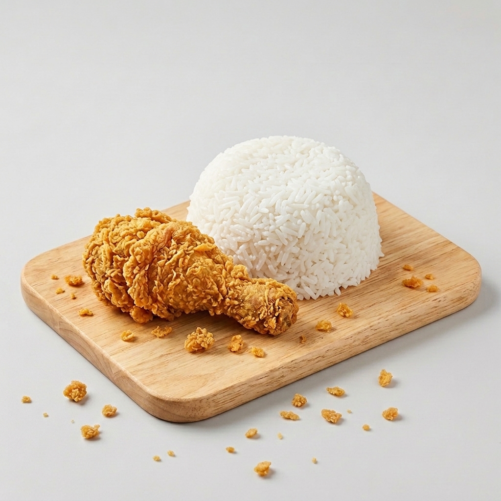 Paket Ngekrez Small – Nasi + Ayam Goreng Krispi (Paha Bawah / Sayap)