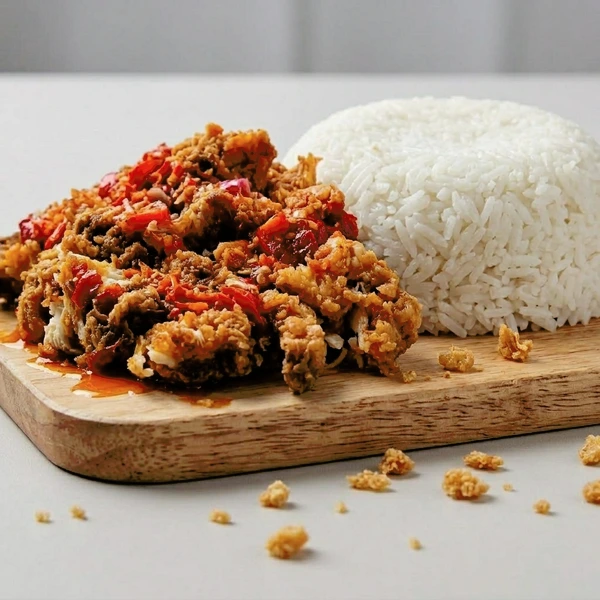 PAKET NGEKREZ GEPREK | Ayam Crispy Sambal Geprek + Nasi | Ayam Krispi Pedas Gurih