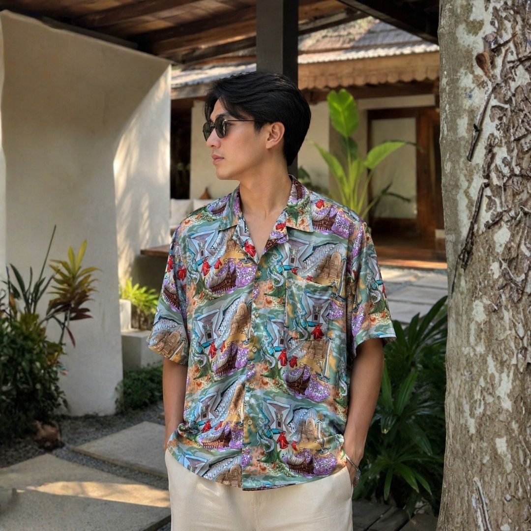 Kemeja Pria Tencel - Series Ruang Waktu - WIB (Waktu Indonesia Barat)