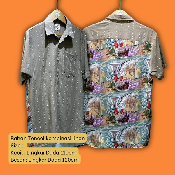 Kemeja Pria Kombinasi Tencel - Series Ruang Waktu - WIB (Waktu Indonesia Barat)