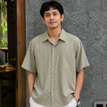 Kemeja Pria Kombinasi Tencel - Series Ruang Waktu - WIB (Waktu Indonesia Barat)