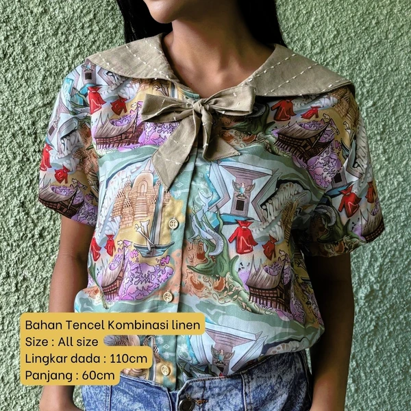Kemeja Wanita Tencel - Series Ruang Waktu - WIB (Waktu Indonesia Barat)