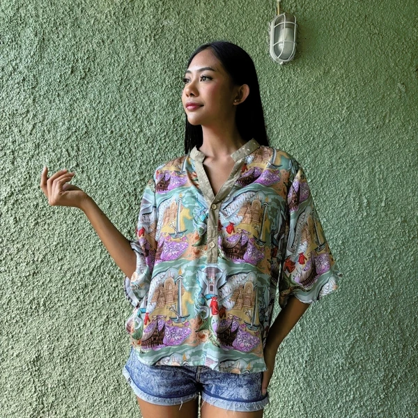 Blouse Kombinasi Tencel - Series Ruang Waktu - WIB (Waktu Indonesia Barat)