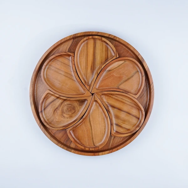 Wooden Plate CNC Flower Puzzle