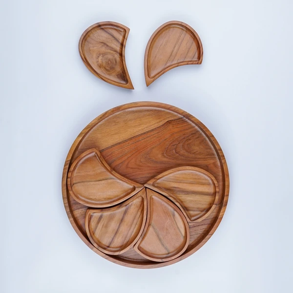 Wooden Plate CNC Flower Puzzle