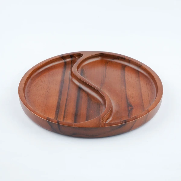 Wooden Plate CNC Ying Yang