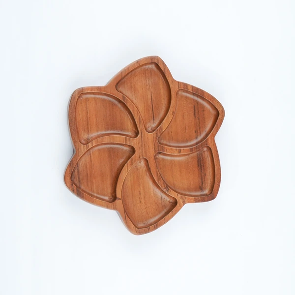 Wooden Plate CNC Blooming Flower