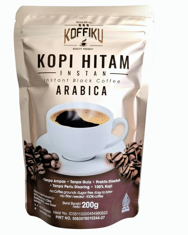 ARABIKA 100 gram Spray Dried Instan Coffee / Kopi Hitam Tanpa Ampas