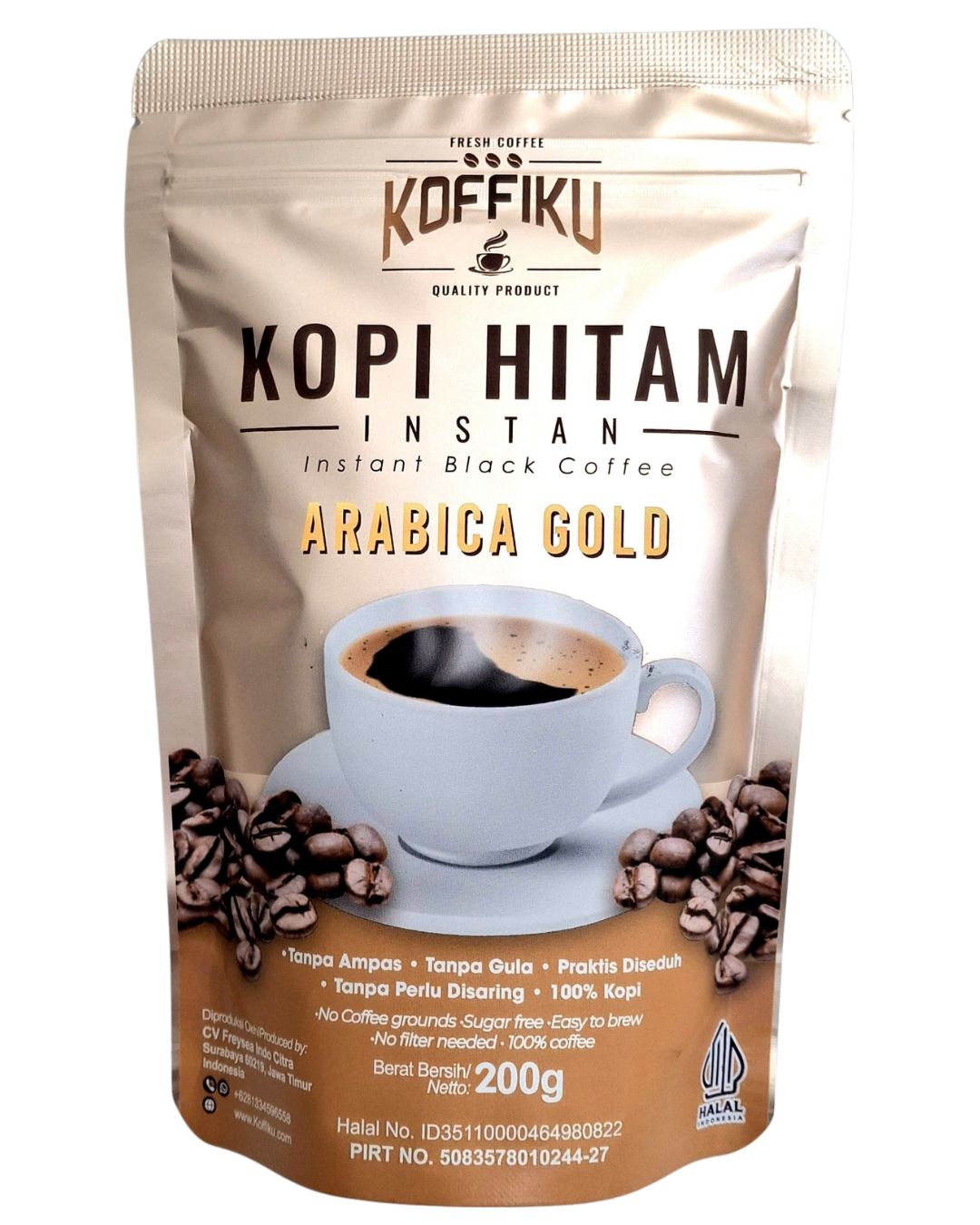 ARABIKA GOLD 100 gram Spray Dried Instan Coffee / Kopi Hitam Tanpa Ampas