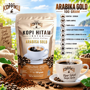 ARABIKA GOLD 100 gram Spray Dried Instan Coffee / Kopi Hitam Tanpa Ampas