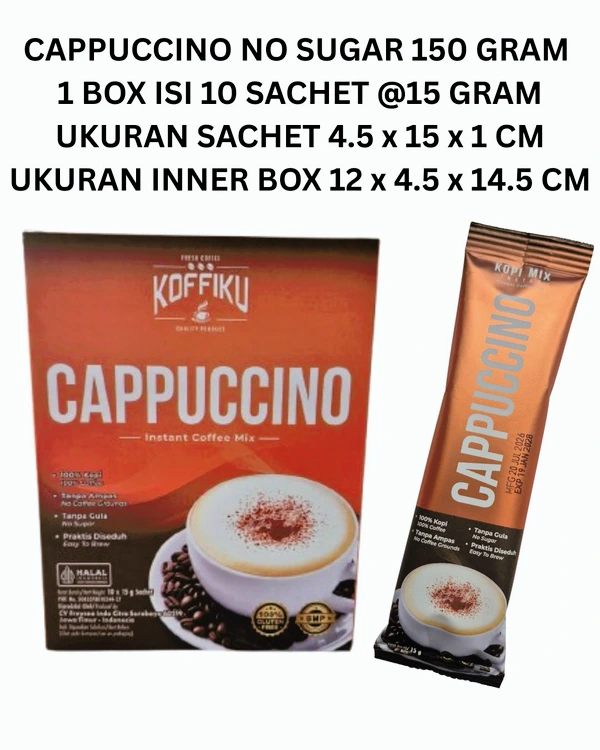 CAPPUCCINO No Sugar 150 gram / CAPPUCCINO Kopimix Tanpa Gula / Minuman Serbuk Kopi Susu (CAPPUCCINO)