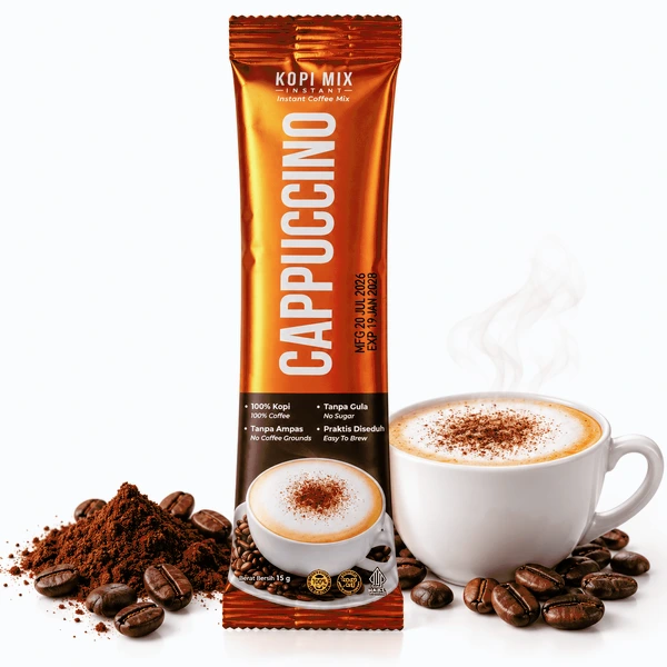 CAPPUCCINO No Sugar 150 gram / CAPPUCCINO Kopimix Tanpa Gula / Minuman Serbuk Kopi Susu (CAPPUCCINO)