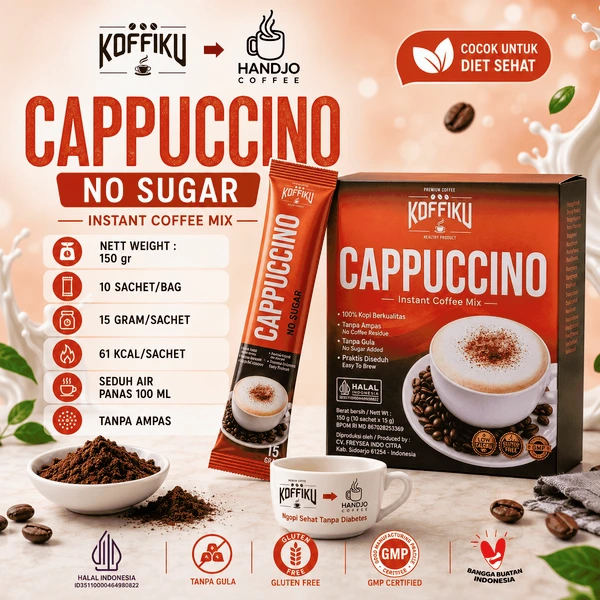 CAPPUCCINO No Sugar 150 gram / CAPPUCCINO Kopimix Tanpa Gula / Minuman Serbuk Kopi Susu (CAPPUCCINO)