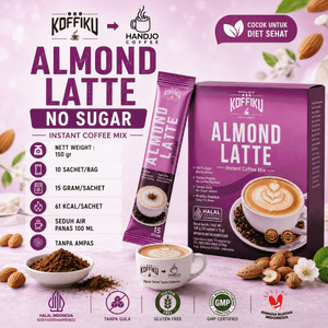 ALMOND LATTE No Sugar 150 gram / ALMOND LATTE Kopimix Tanpa Gula / Minuman Serbuk Kopi Krimer rasa Almond