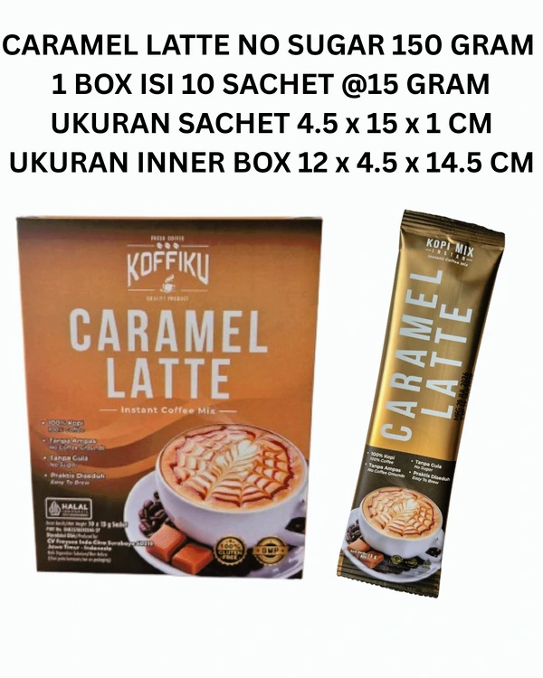 CARAMEL LATTE No Sugar 150 gram / CARAMEL LATTE Kopimix Tanpa Gula / Minuman Serbuk Kopi Krimer rasa Caramel