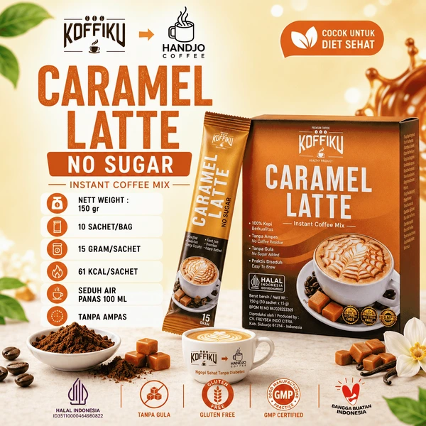 CARAMEL LATTE No Sugar 150 gram / CARAMEL LATTE Kopimix Tanpa Gula / Minuman Serbuk Kopi Krimer rasa Caramel