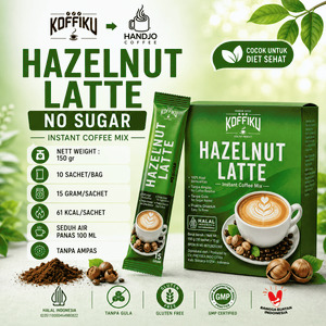 HAZELNUT LATTE No Sugar 150 gram / HAZELNUT LATTE Kopimix Tanpa Gula / Minuman Serbuk Kopi Krimer Rasa Hazelnut