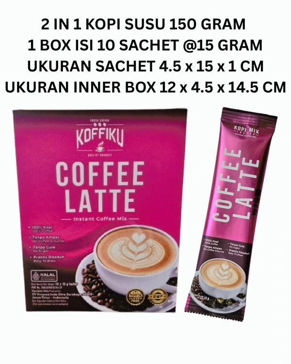 2 IN 1 KOPI SUSU (COFFEE LATTE) No Sugar 150 gram / 2 IN 1 KOPI SUSU COFFEE LATTE Kopimix Tanpa Gula / Minuman Serbuk Kopi Susu Krimer