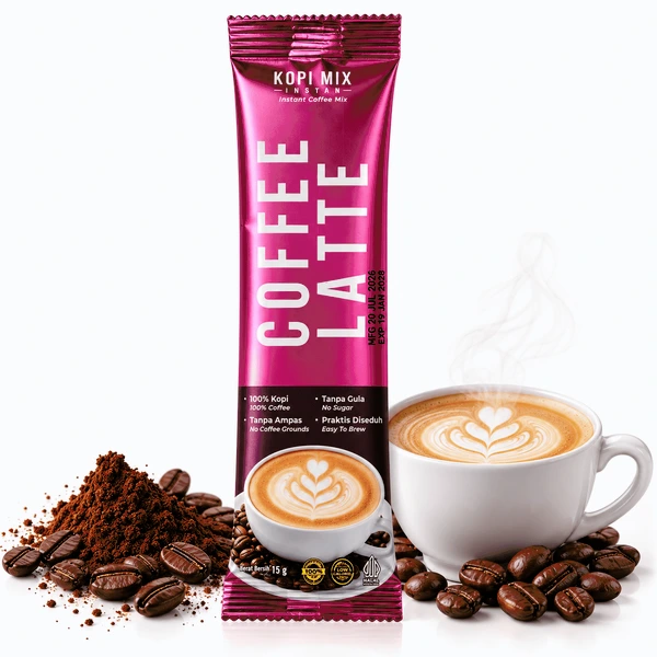 2 IN 1 KOPI SUSU (COFFEE LATTE) No Sugar 150 gram / 2 IN 1 KOPI SUSU COFFEE LATTE Kopimix Tanpa Gula / Minuman Serbuk Kopi Susu Krimer