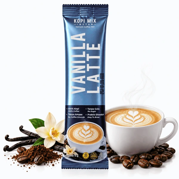 VANILLA LATTE No Sugar 150 gram / VANILLA LATTE Kopimix Tanpa Gula / Minuman Serbuk Kopi Susu (Vanilla)