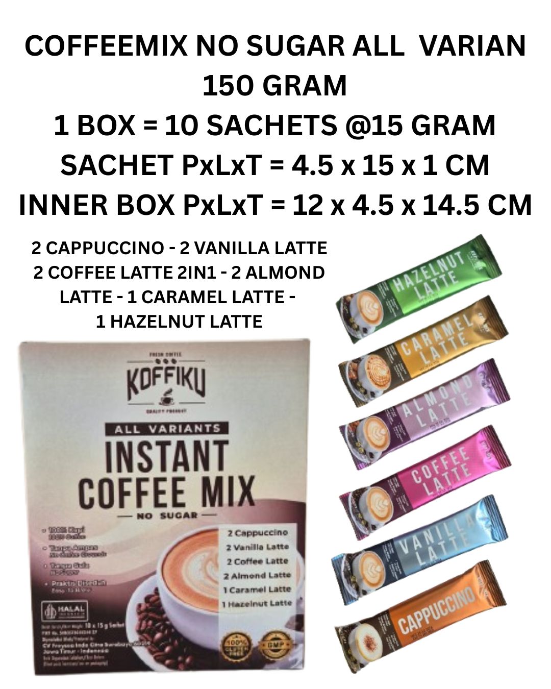 ALL VARIAN KOPIMIX No Sugar 150 gram / ALL VARIAN Kopimix Tanpa Gula / Minuman Serbuk Kopi Susu Krimer ALL VARIAN