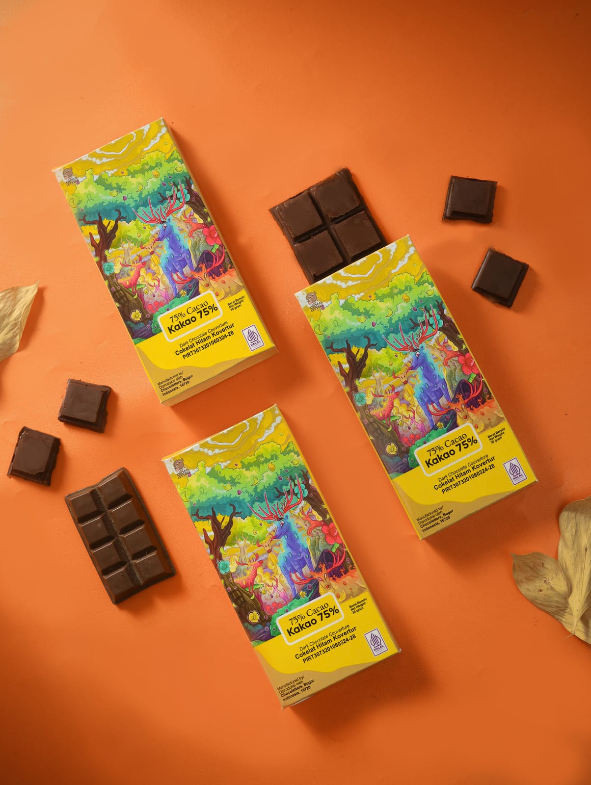 Chocolate Bar Couverture 75% Dark Chocolate Premium Cokelat Batangan 30 gram - Chocoletters