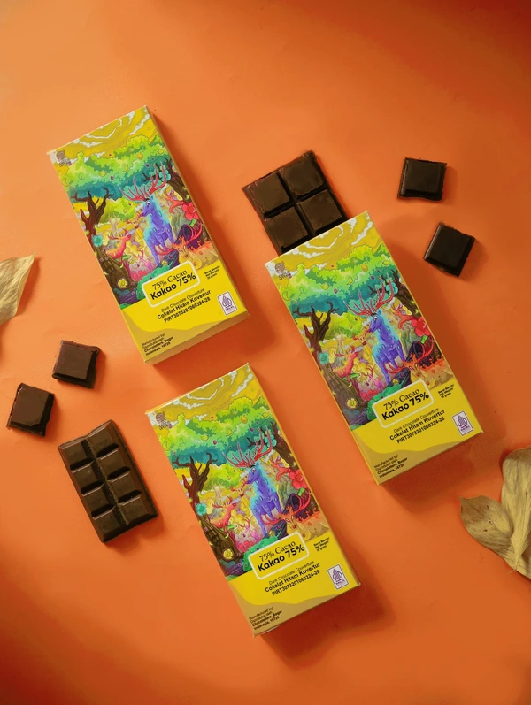 Chocolate Bar Couverture 75% Dark Chocolate Premium Cokelat Batangan 30 gram - Chocoletters