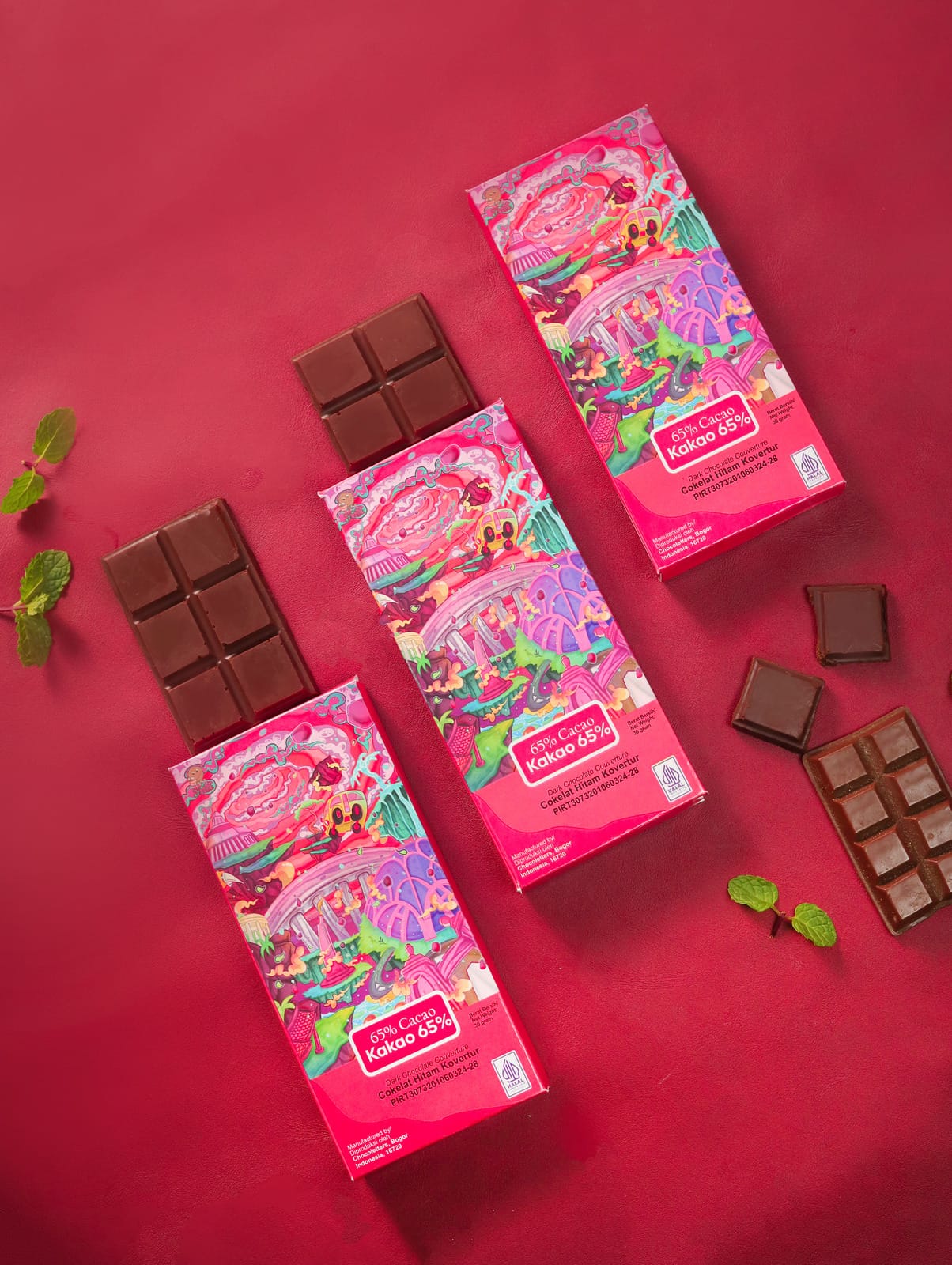 Chocoletters Chocolate Bar Couverture 65% Dark Chocolate Premium Cokelat Batangan 30 gram