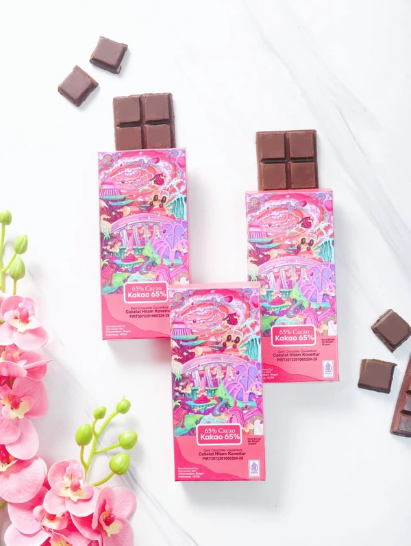 Chocoletters Chocolate Bar Couverture 65% Dark Chocolate Premium Cokelat Batangan 30 gram