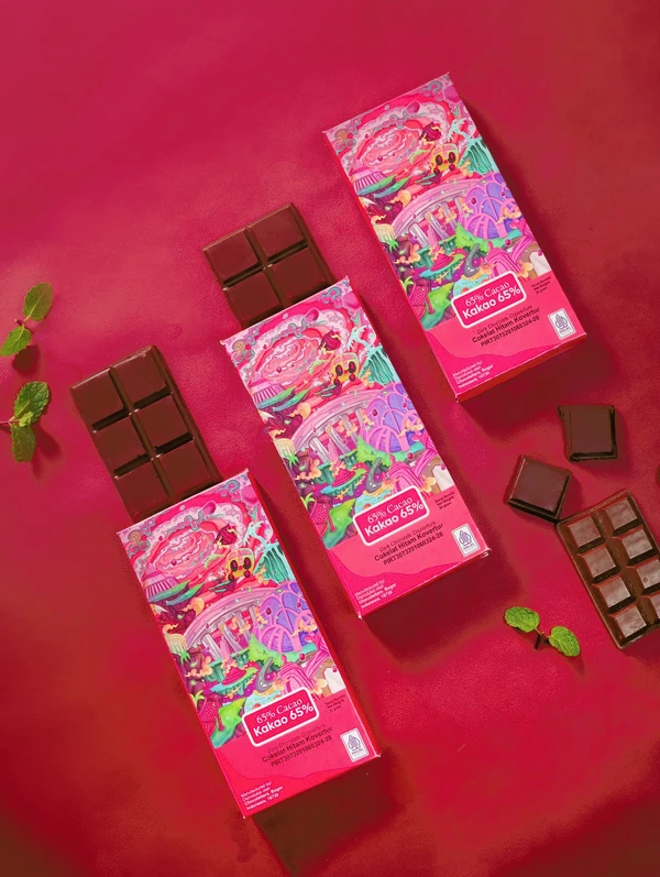 Chocoletters Chocolate Bar Couverture 65% Dark Chocolate Premium Cokelat Batangan 30 gram