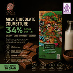 CHOCO LETTERS Milk Chocolate Couverture 34% Cocoa Content Cokelat Susu 30 Gram Halal
