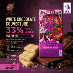 Chocoletters Chocolate Bar Couverture 33% White Chocolate Premium Cokelat Batangan