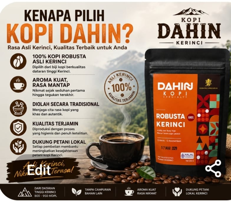 Kopi Dahin Kerinci Premium