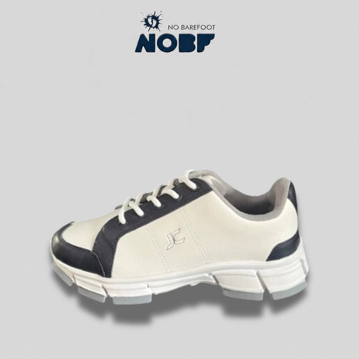JC by NOBF Women's Golf Shoes White Navy | Lightweight, Water Resistant, Stable Grip