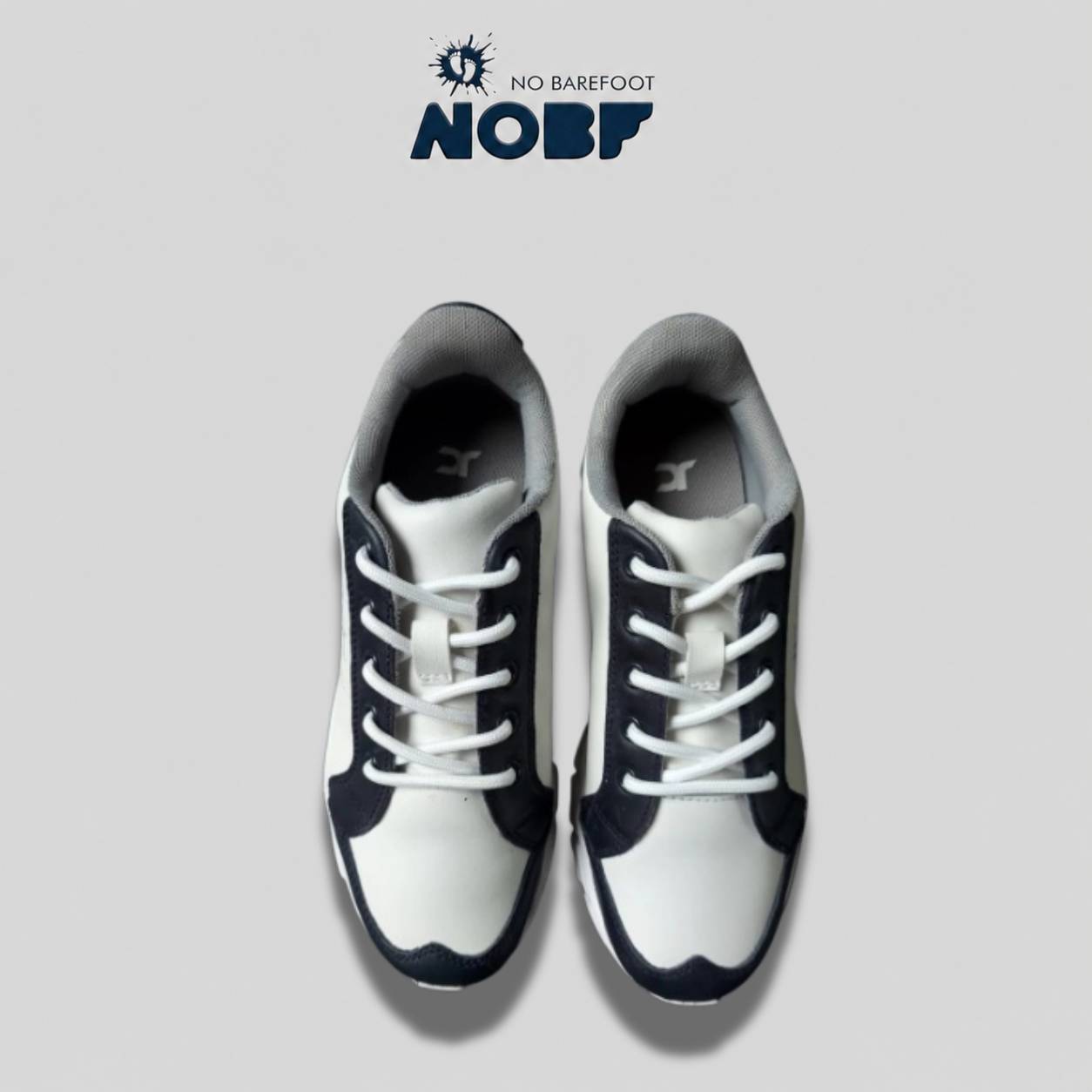 JC by NOBF Women's Golf Shoes White Navy | Lightweight, Water Resistant, Stable Grip