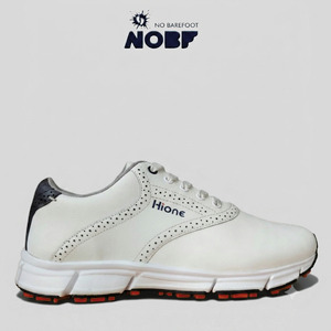HIONE Sepatu Golf M243 White/Navy Full Kulit Asli Empuk Stylish untuk Aktivitas Golf
