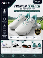 Sepatu Golf Hione W241D Turquoise/White – Full Kulit Asli, Empuk & Stylish