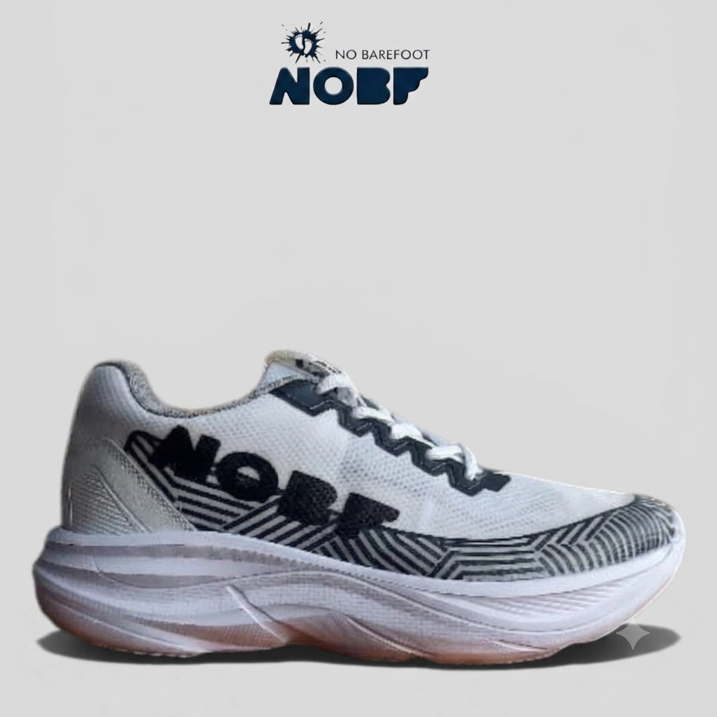 Sepatu Lari NOBF R004 Original White – Ringan, Empuk, Breathable ,Anti Slip