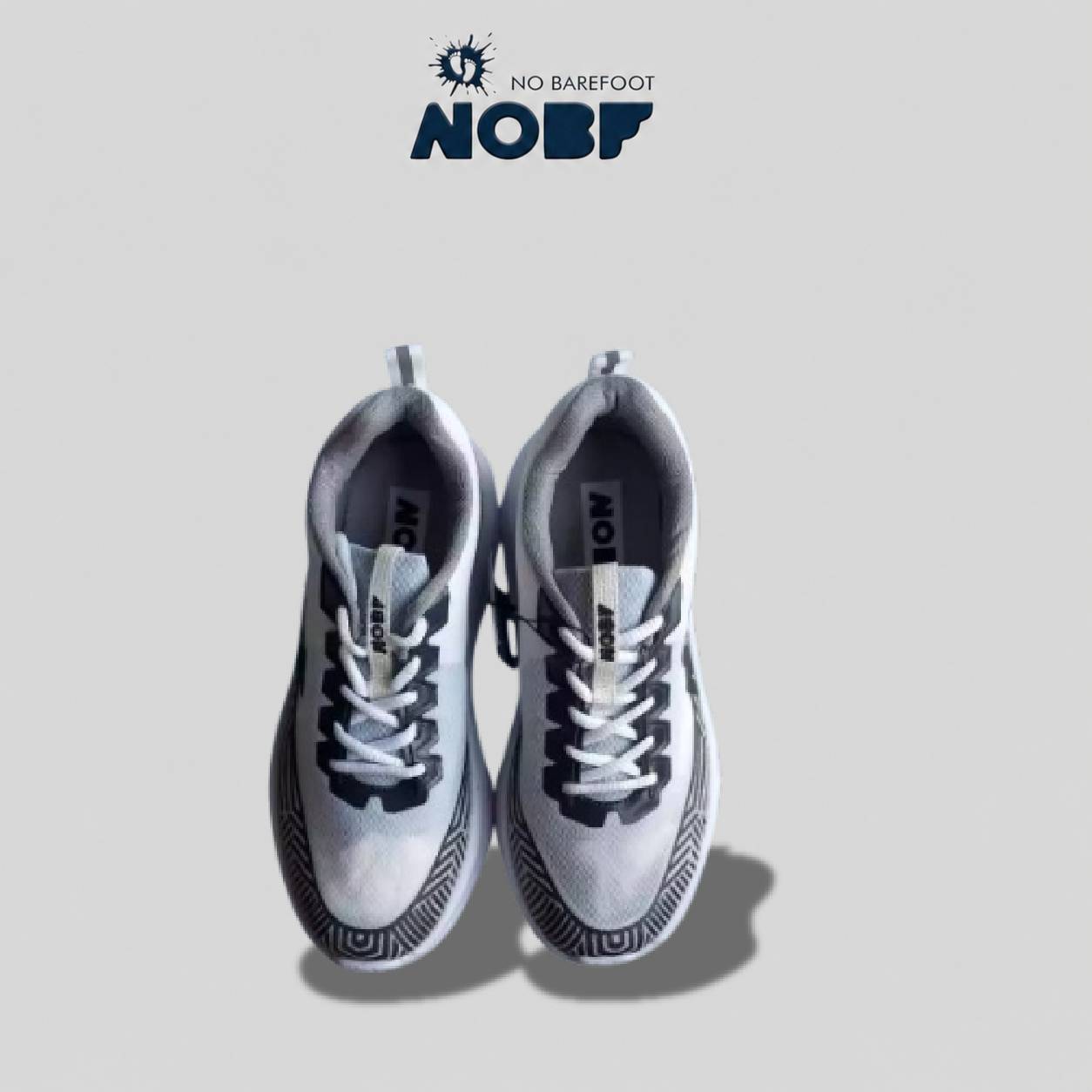 Sepatu Lari NOBF R004 Original White – Ringan, Empuk, Breathable ,Anti Slip