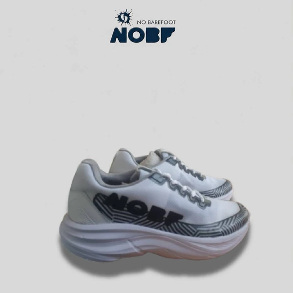 Sepatu Lari NOBF R004 Original White – Ringan, Empuk, Breathable ,Anti Slip