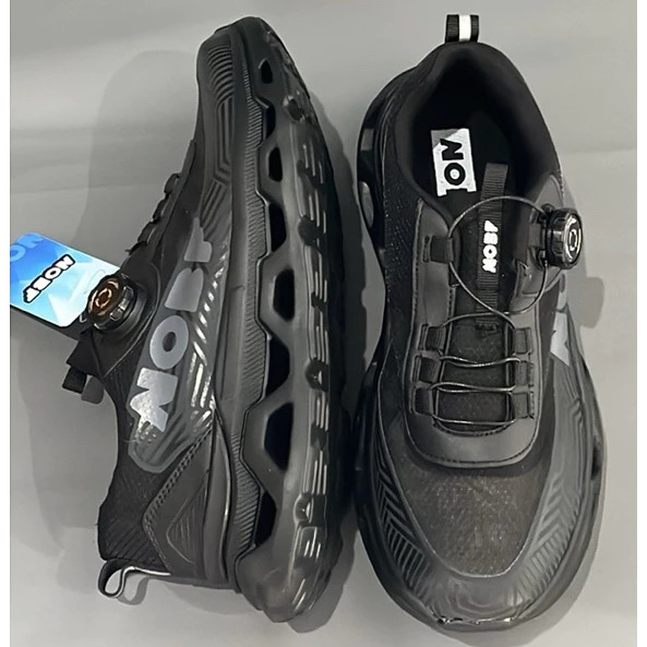 Sepatu Running & Sekolah Pria NOBF R004D Black / Hitam - Dial Shoes (Tanpa Ikat ) - Anti Slip Ringan
