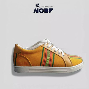 Sepatu Wanita Amber Heritage – Orange Motif | Knitted Textile Breathable | Ringan & Stylish