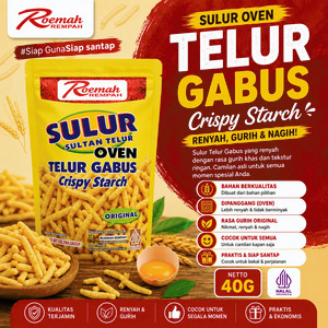 Roemah Renyah Sulur Telur Gabus Oven 40 Gram | Snack Gurih Renyah Halal