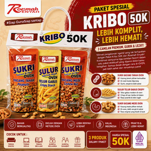 Roemah Renyah Paket Sultan Kribo 50K | Kacang Tanah Oven, Telur Gabus & Kacang Mede