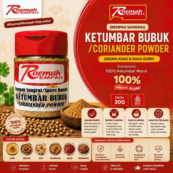 Roemah Rempah Ketumbar Bubuk Coriander Powder 30 Gram | Bumbu Masakan Premium