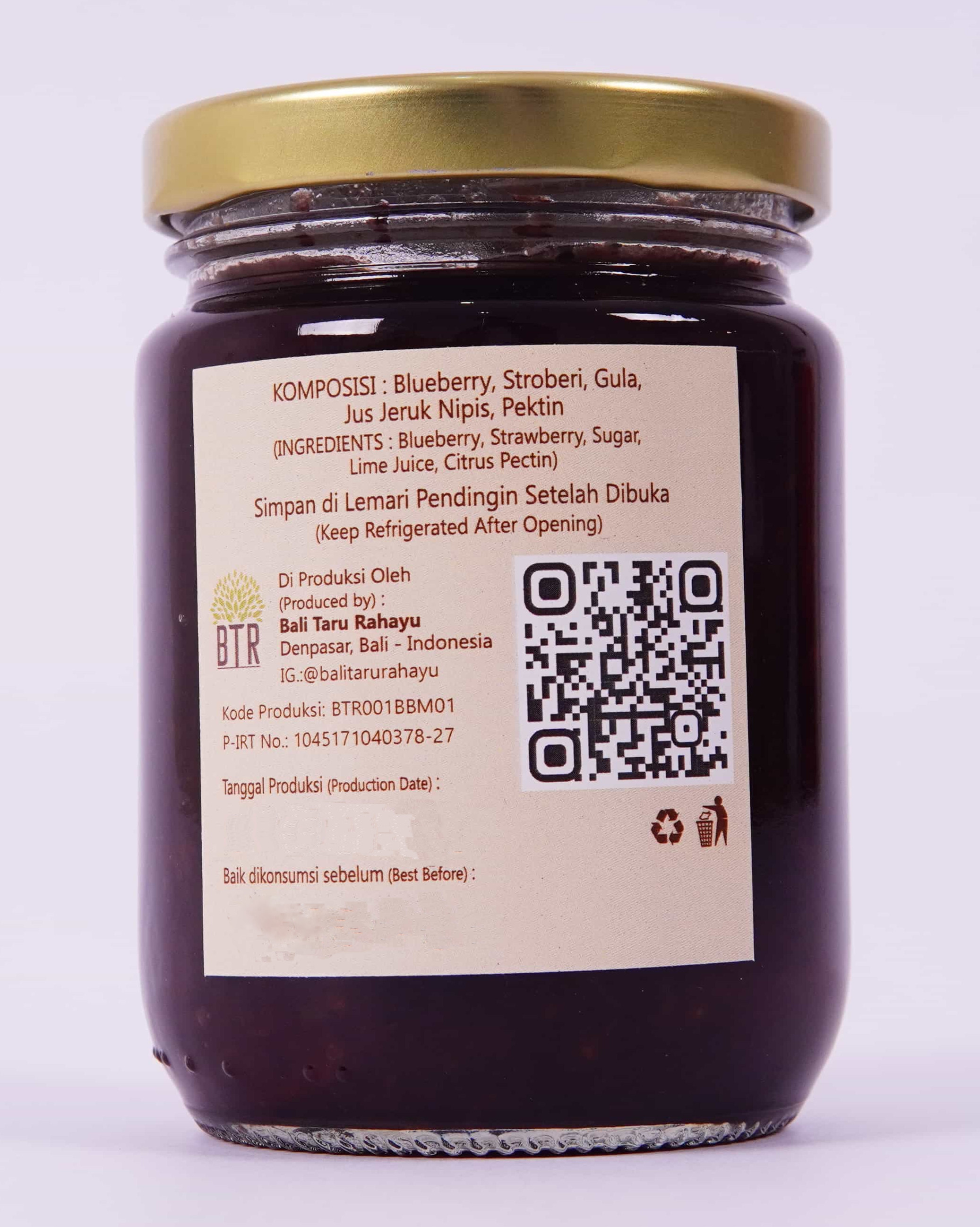 BTR Blueberry Mix Jam 280 gram