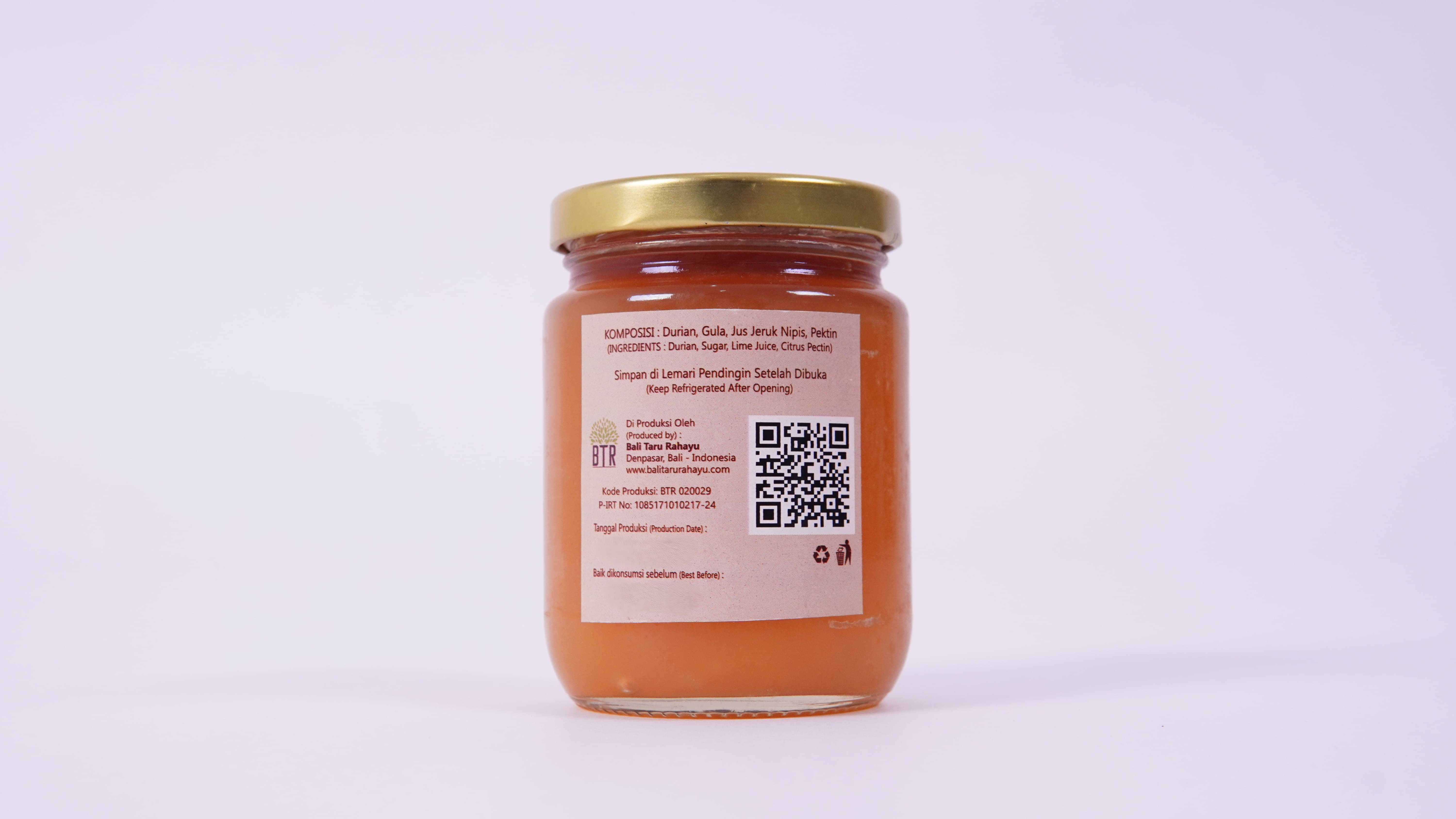 BTR Durian Jam 280 gram