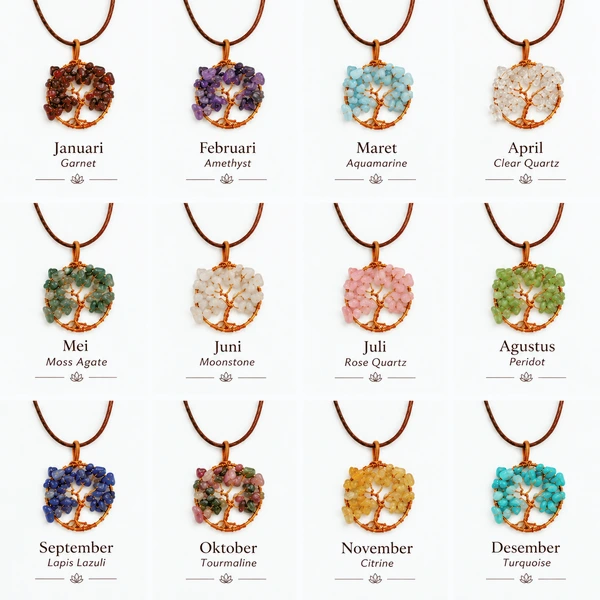 Milayanti Tree of Life Birthstone Necklace