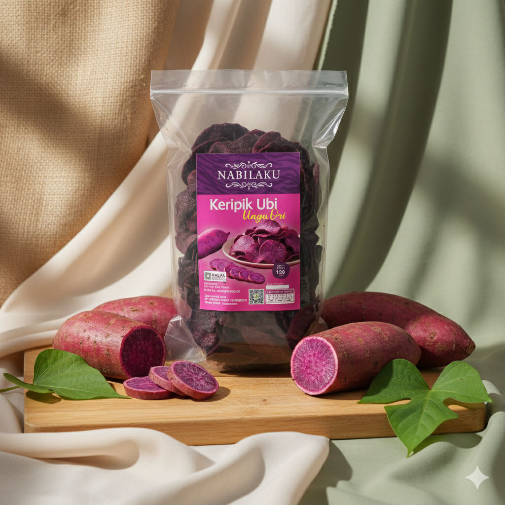 Keripik Ubi Jalar Ungu Ayamurazaki Original 150g – Renyah, Bebas MSG, Kaya Antioksidan
